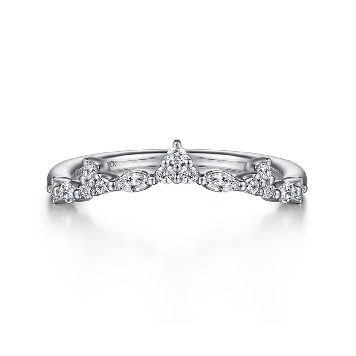 14K White Gold Contour Ring Harris Jeweler Troy, OH