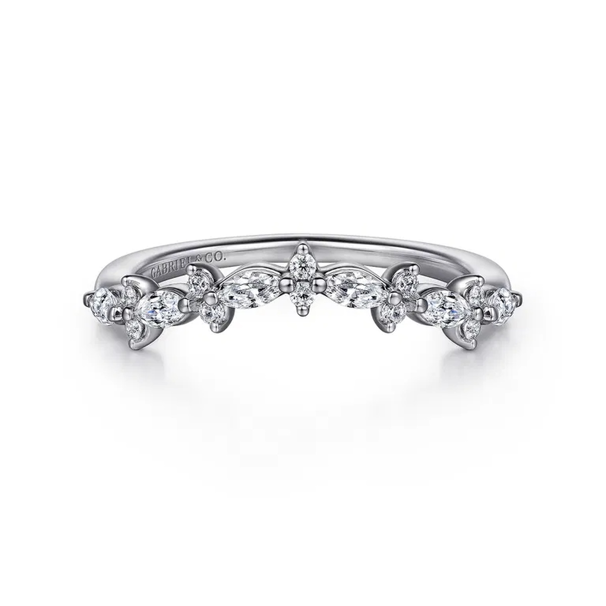 14K White Gold Contour Ring Harris Jeweler Troy, OH