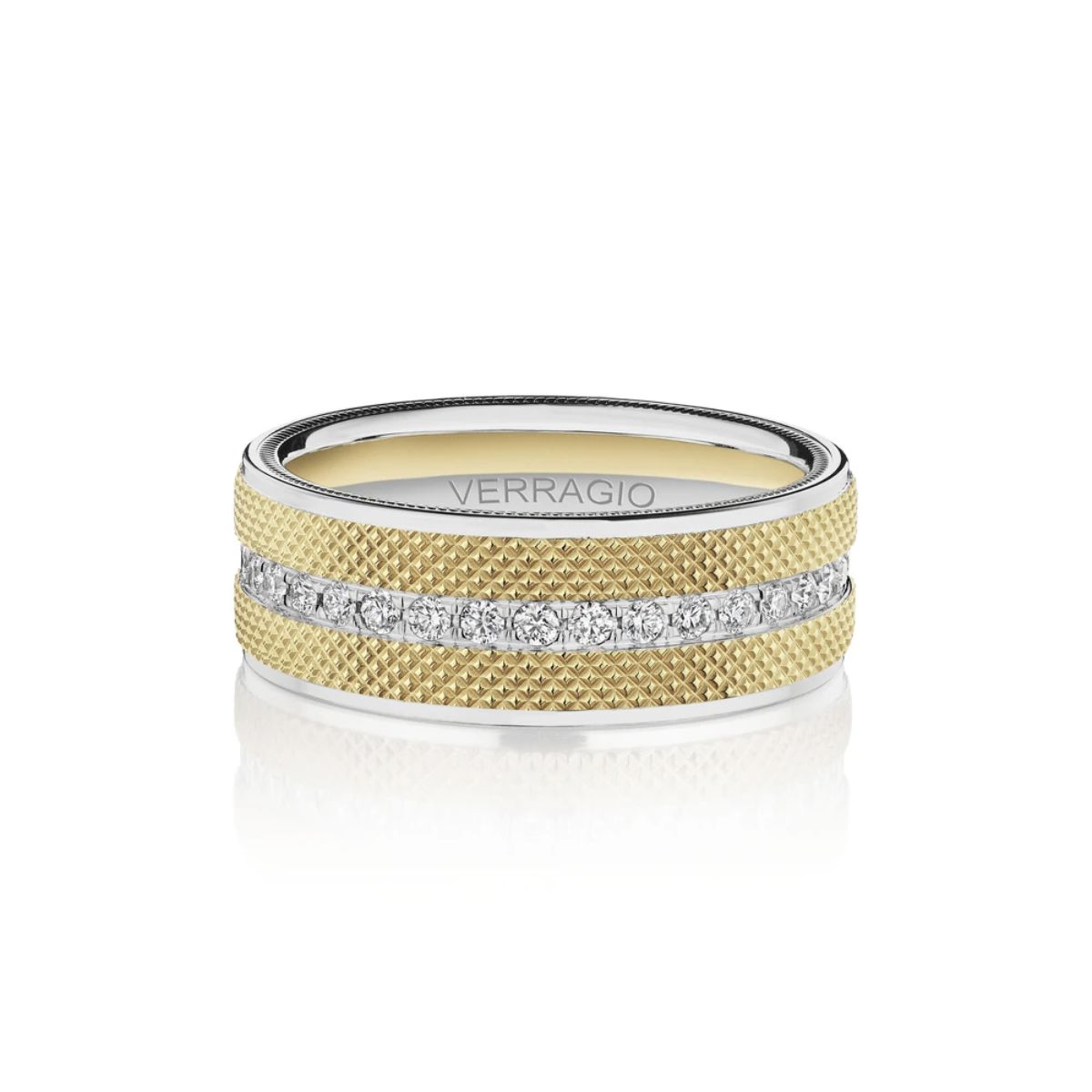 Two-Tone & White Gold & Yellow Gold Band Ring Harris Jeweler Troy, OH