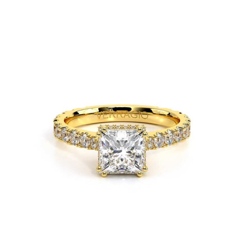 14K Yellow Gold Halo Ring Harris Jeweler Troy, OH