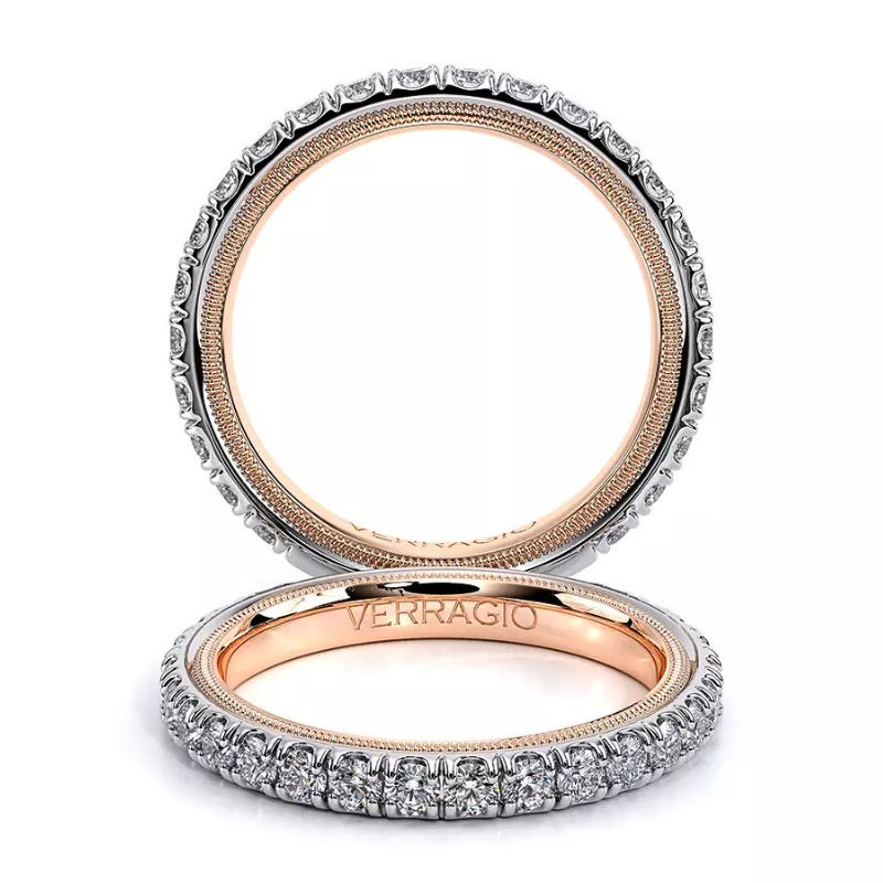Two-Tone & White Gold & Rose Gold Band Ring Harris Jeweler Troy, OH
