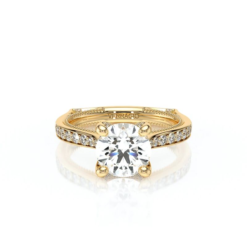 14K Yellow Gold Hidden Halo Ring Harris Jeweler Troy, OH
