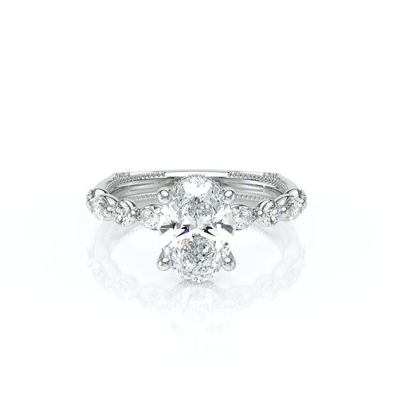 14K White Gold Hidden Halo Ring Harris Jeweler Troy, OH
