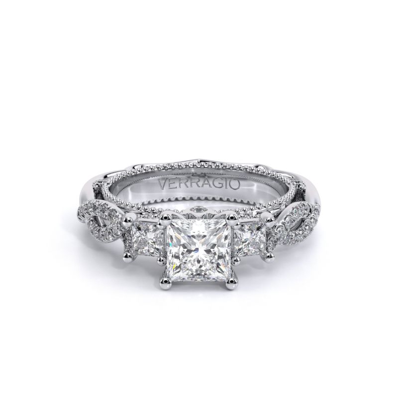18K White Gold Three Stone Ring Harris Jeweler Troy, OH