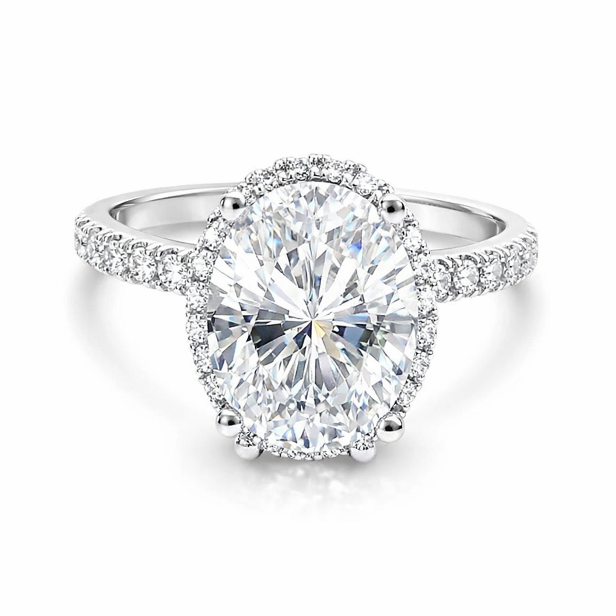 14K White Gold Halo Ring Harris Jeweler Troy, OH