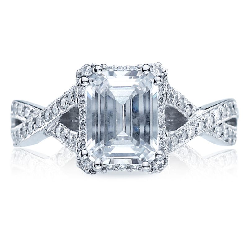 18K White Gold Halo Ring Harris Jeweler Troy, OH