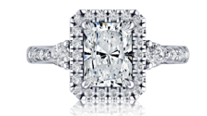 A.Jaffe Radiant Cut Diamond Semi-Mount Engagement Ring Harris Jeweler Troy, OH