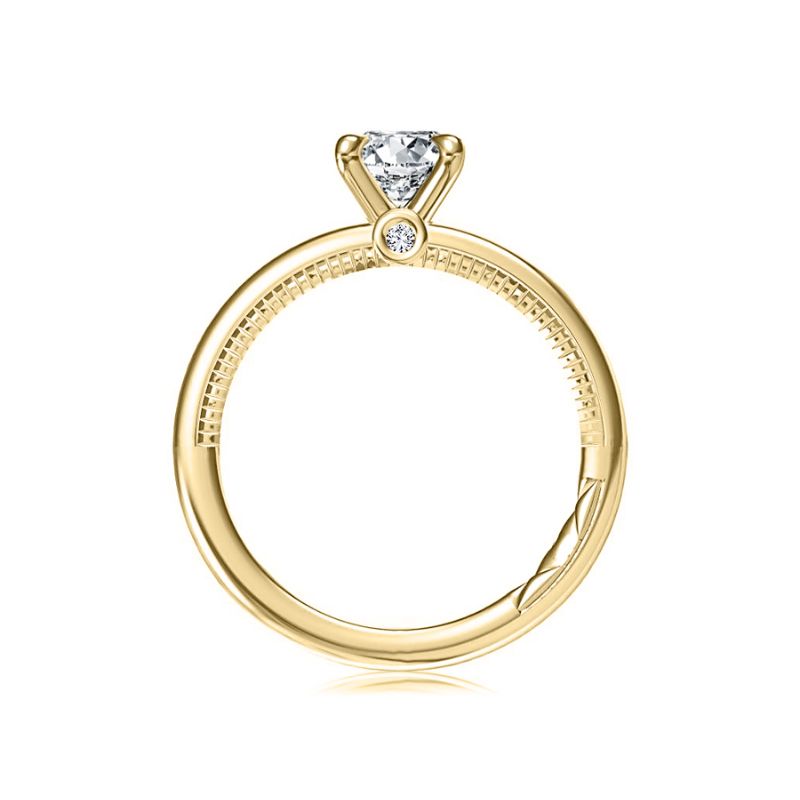 A.Jaffe Oval Solitaire Semi-Mount Engagement Ring with Miligrain and Peek-a-boo Diamonds Image 2 Harris Jeweler Troy, OH