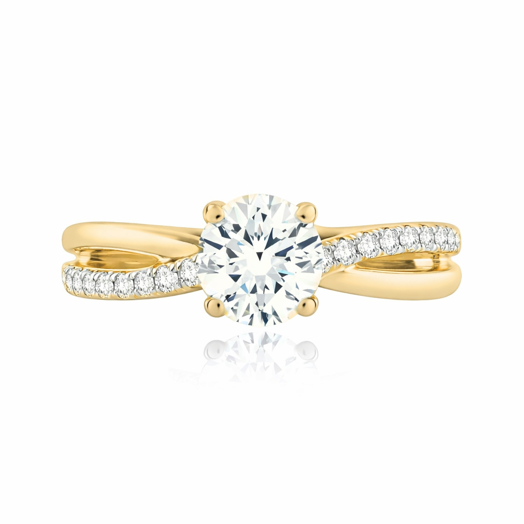 14K Yellow Gold Split Shank Ring Harris Jeweler Troy, OH