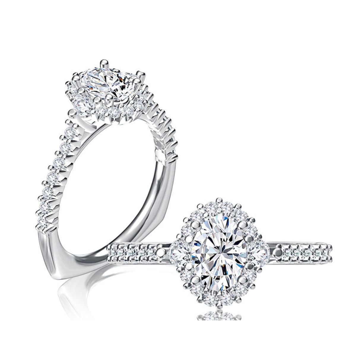Platinum Halo Ring Harris Jeweler Troy, OH