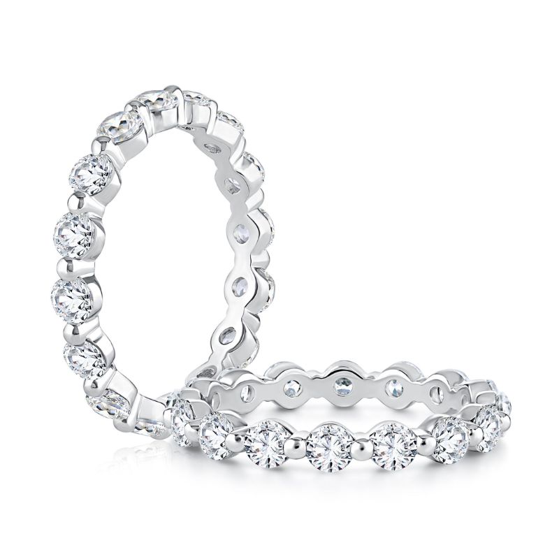 18K White Gold Eternity Band Ring Harris Jeweler Troy, OH