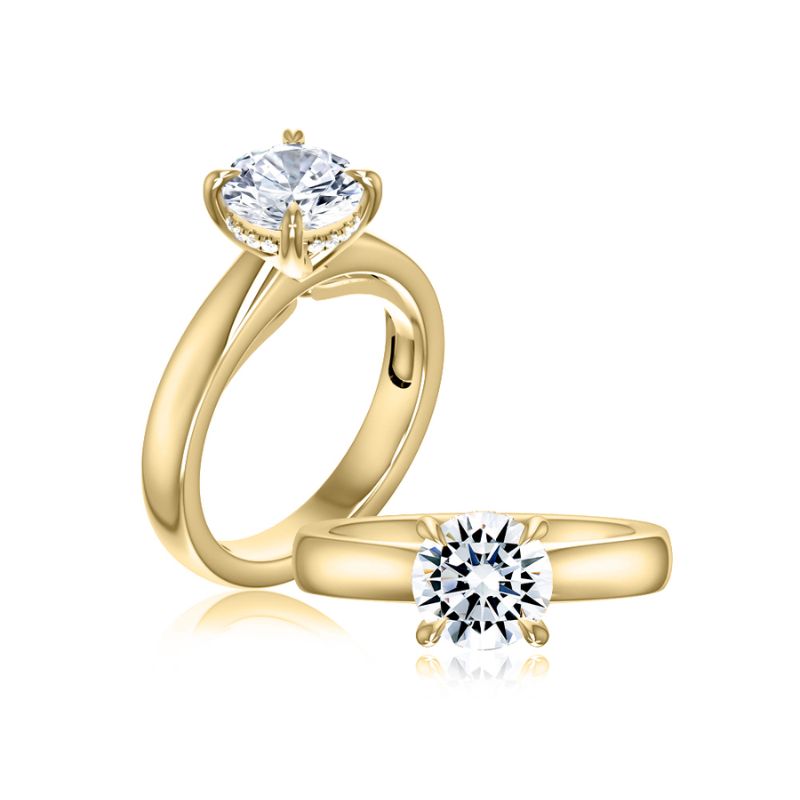 14K Yellow Gold Hidden Halo Ring Harris Jeweler Troy, OH