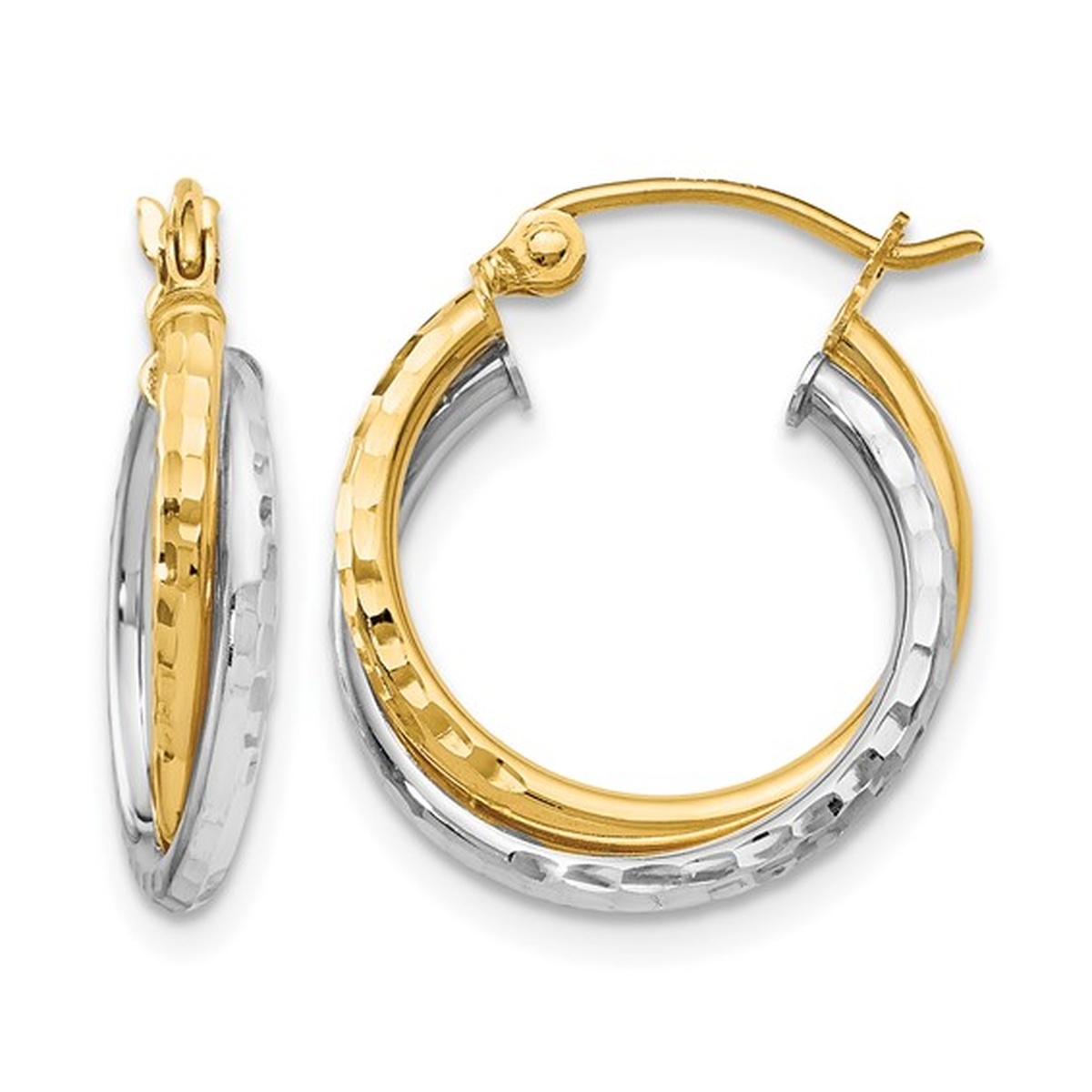 Two-Tone Hoop Earrings Harris Jeweler Troy, OH