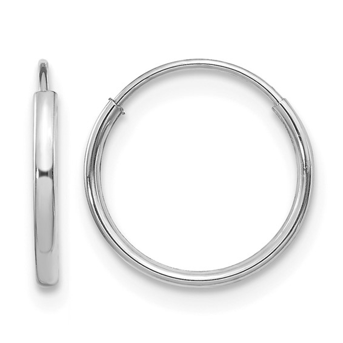 14K White Gold Hoop Earrings Harris Jeweler Troy, OH