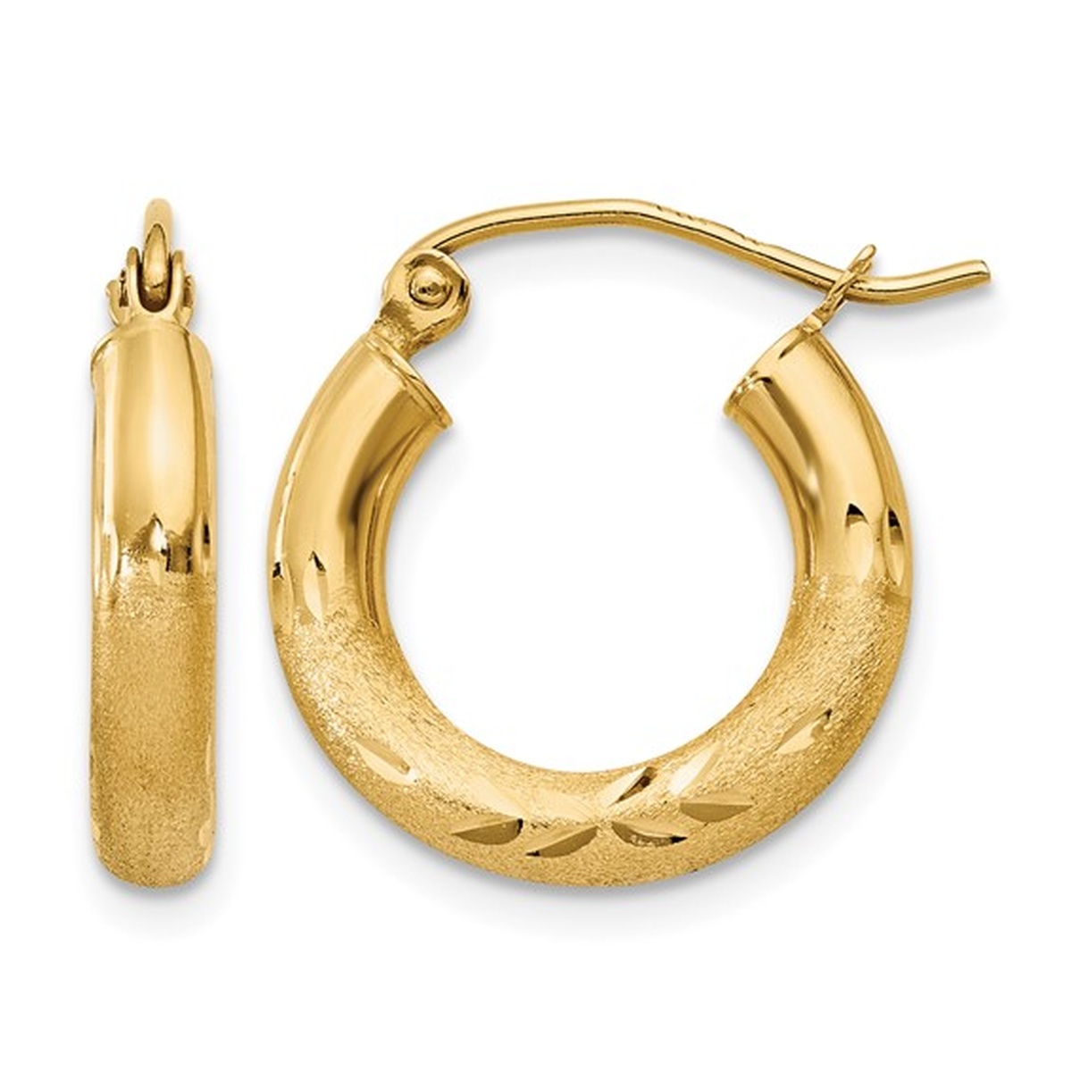 14K Yellow Gold Hoop Earrings Harris Jeweler Troy, OH