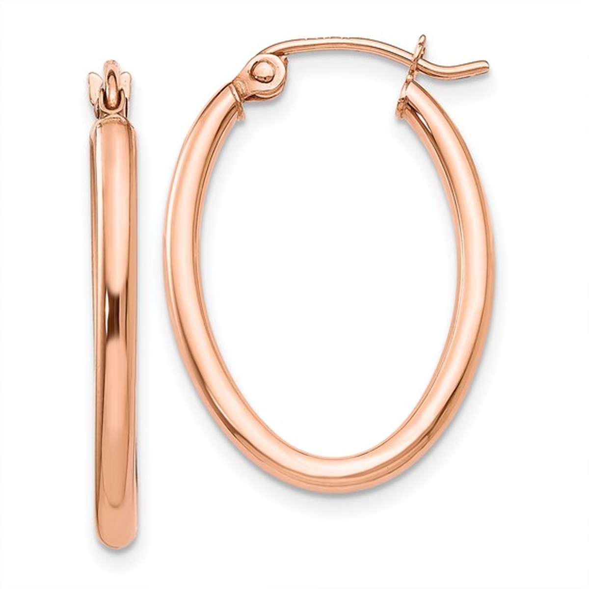 14K Rose Gold Hoop Earrings Harris Jeweler Troy, OH
