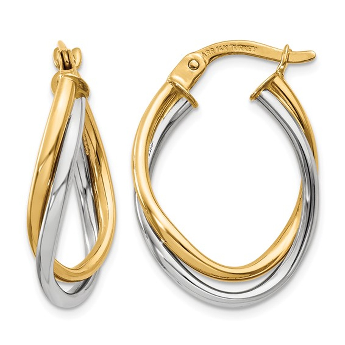Two-Tone Hoop Earrings Harris Jeweler Troy, OH