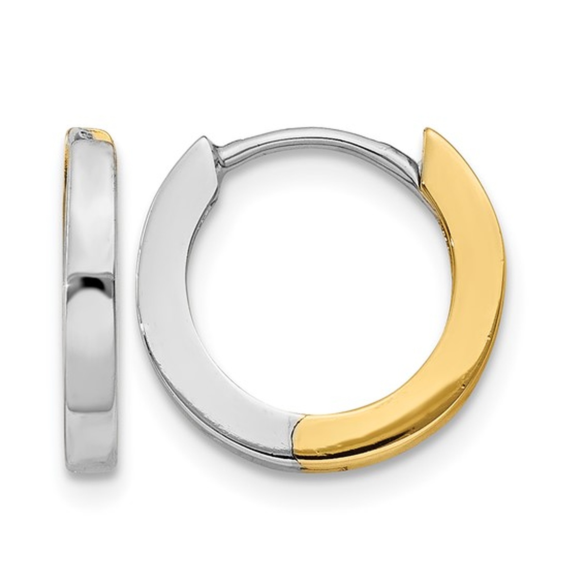 Two-Tone Huggie Earrings Harris Jeweler Troy, OH