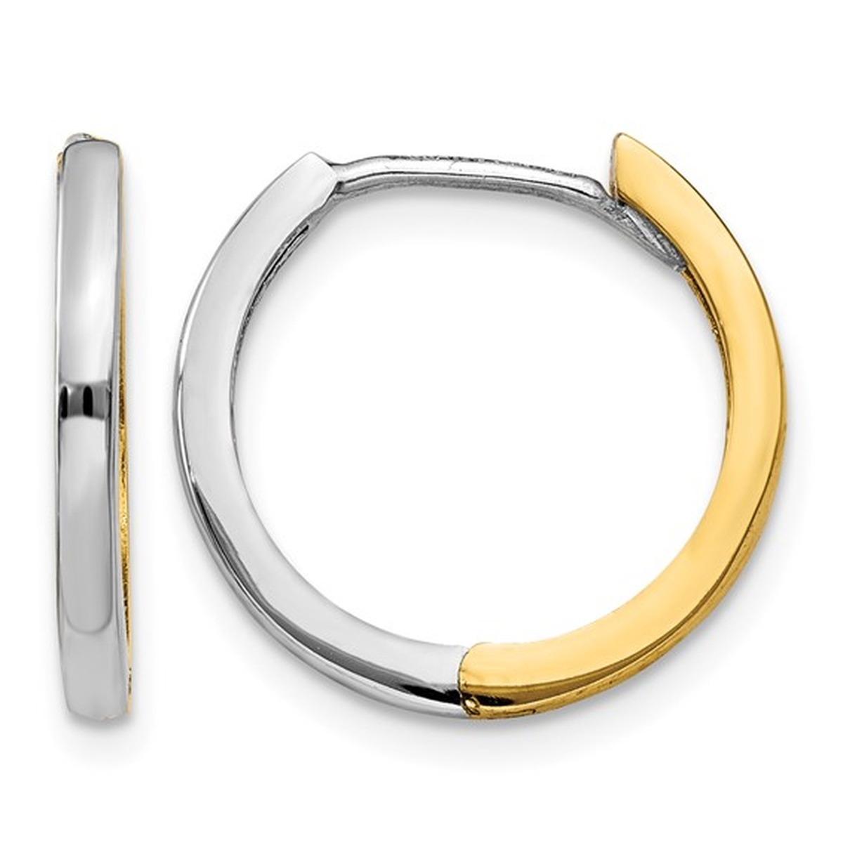 Two-Tone Huggie Earrings Harris Jeweler Troy, OH