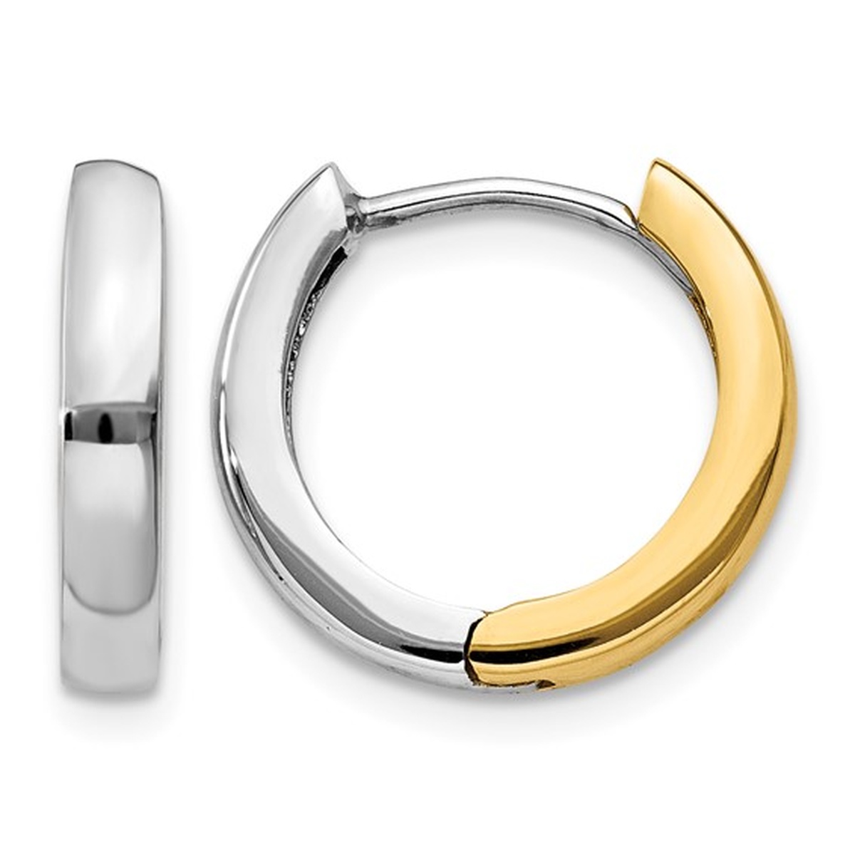 Two-Tone Huggie Earrings Harris Jeweler Troy, OH