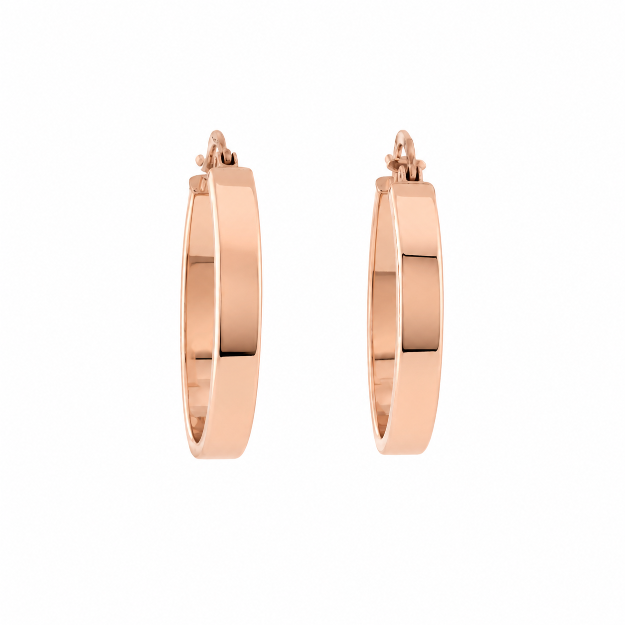 Rose Gold Estate Oval Hoop Earrings Harris Jeweler Troy, OH