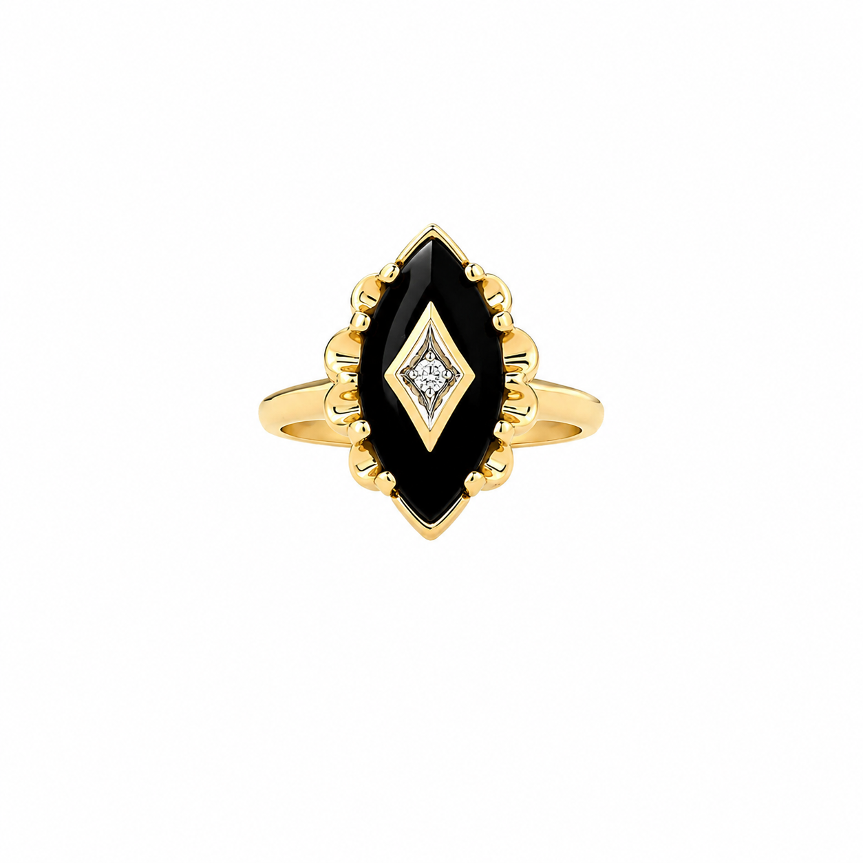 Onyx and Diamond Estate Ring Harris Jeweler Troy, OH