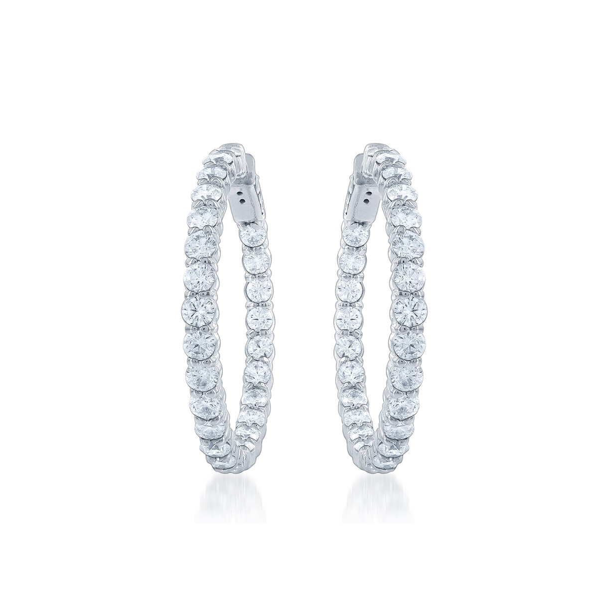14K White Gold Hoop Earrings Harris Jeweler Troy, OH