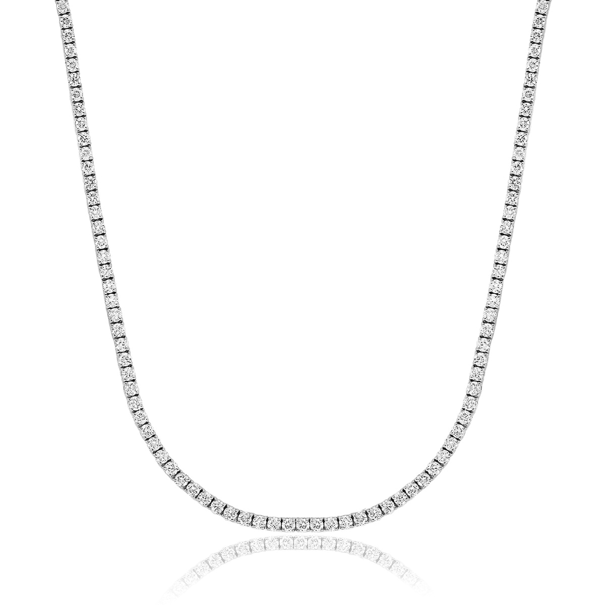 14K White Gold Tennis Necklace Harris Jeweler Troy, OH