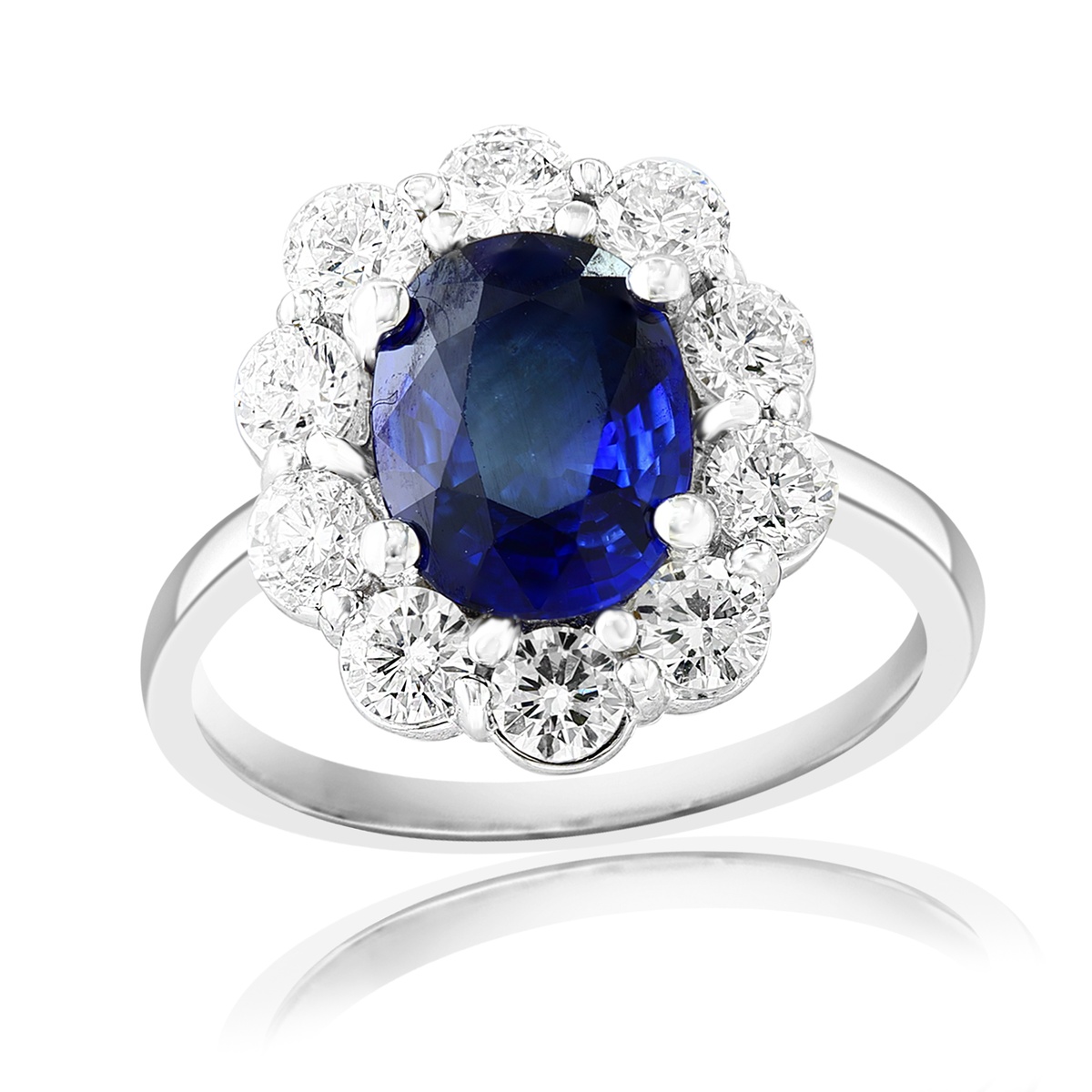 14K White Gold Halo Ring Harris Jeweler Troy, OH