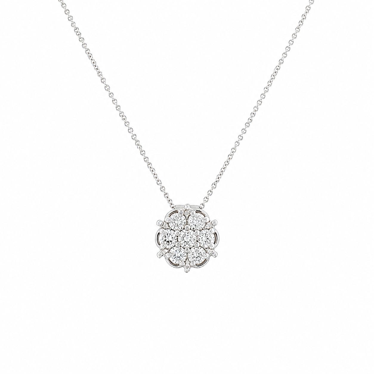 Diamond Cluster Estate Necklace Harris Jeweler Troy, OH