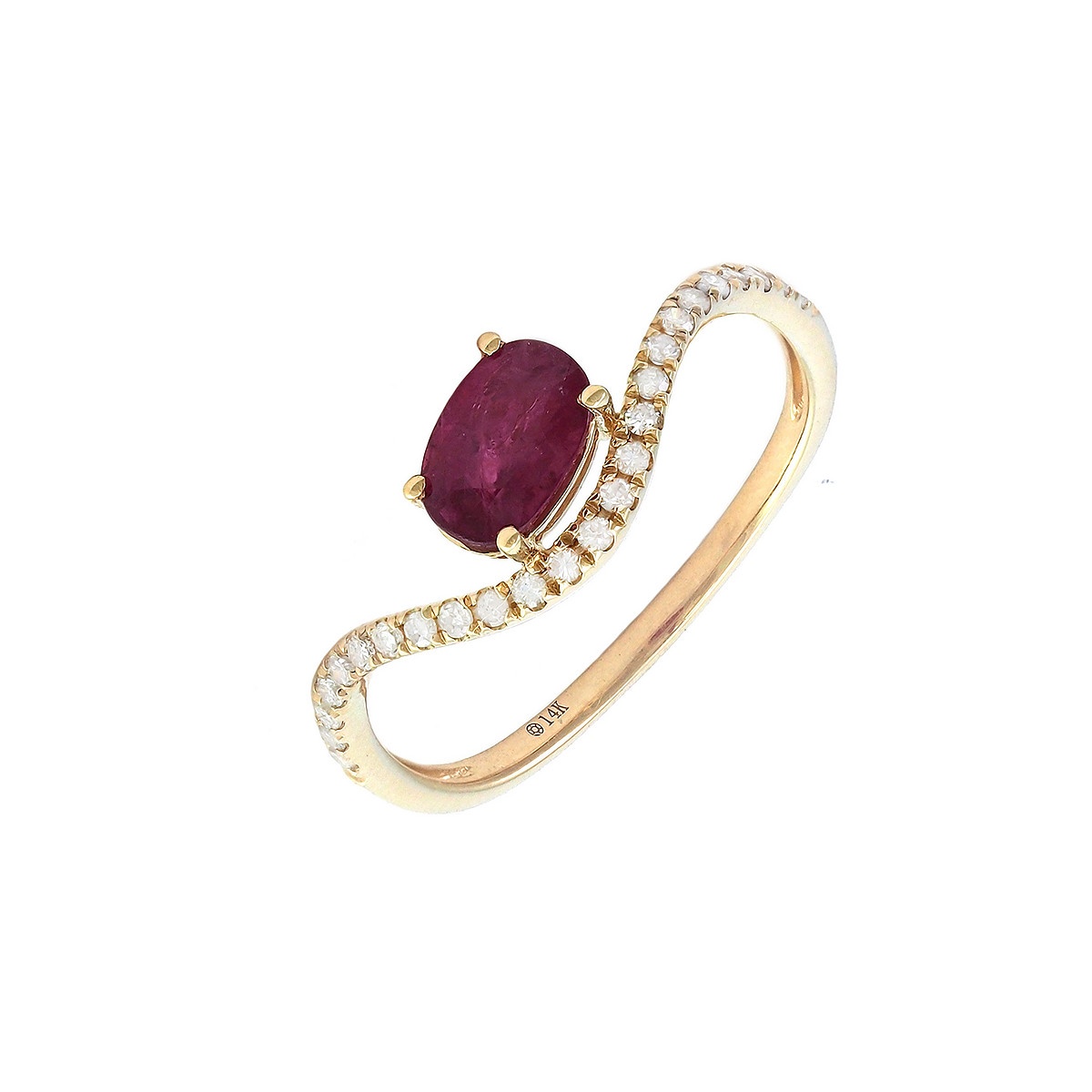 Ruby and Diamond Wave Ring Harris Jeweler Troy, OH