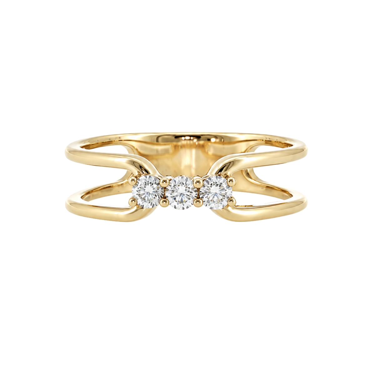 Three-Stone Diamond Estate Split-Shank Style Ring Harris Jeweler Troy, OH