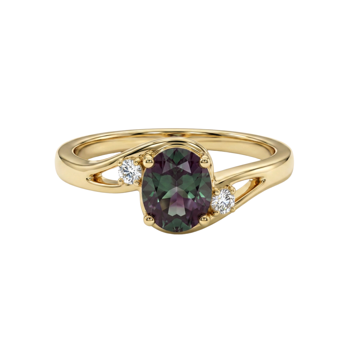 Lab-Grown Alexandrite and Diamond Estate Ring Harris Jeweler Troy, OH