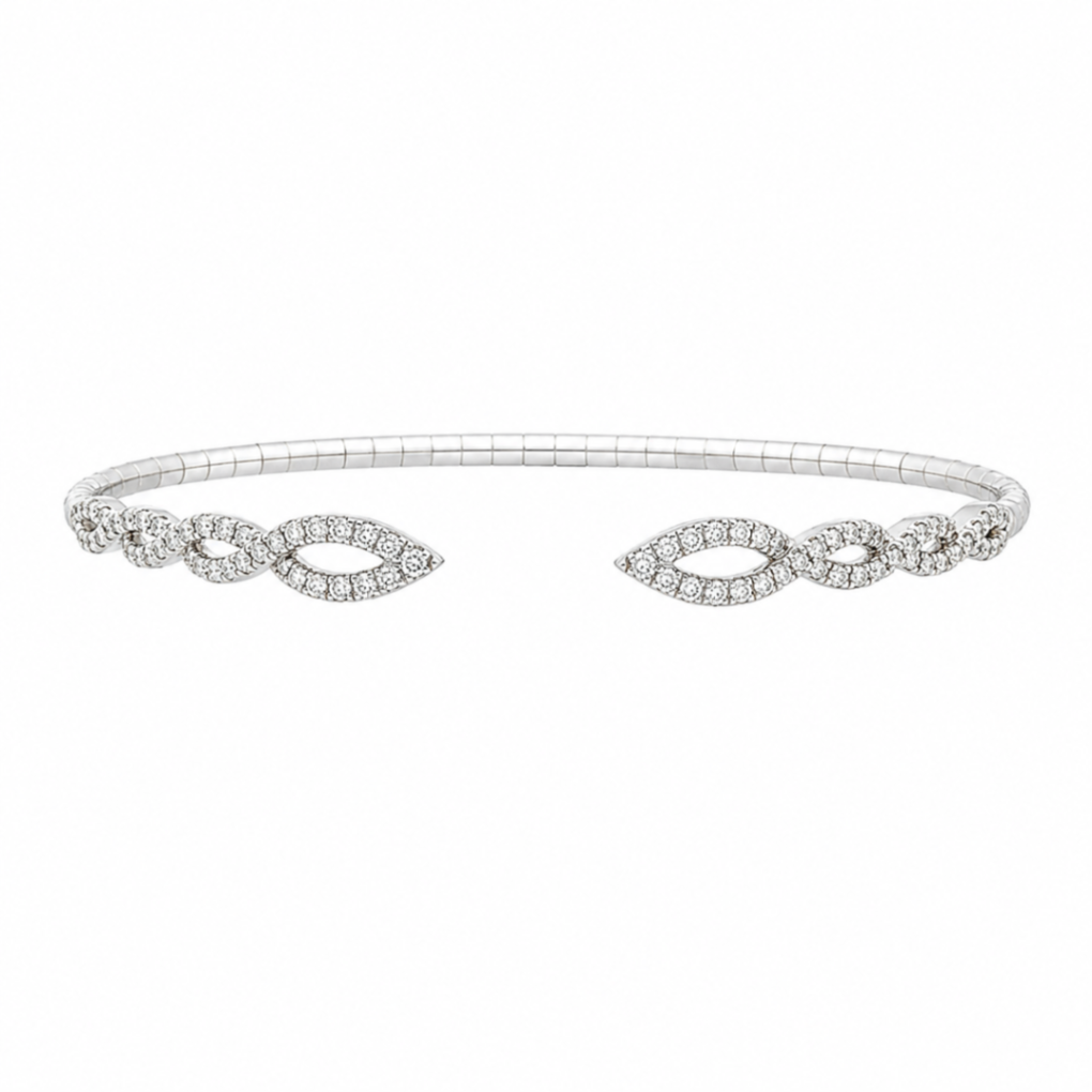 Gabriel & Co. Diamond Twist-Style Flexible Estate Cuff Bracelet Harris Jeweler Troy, OH