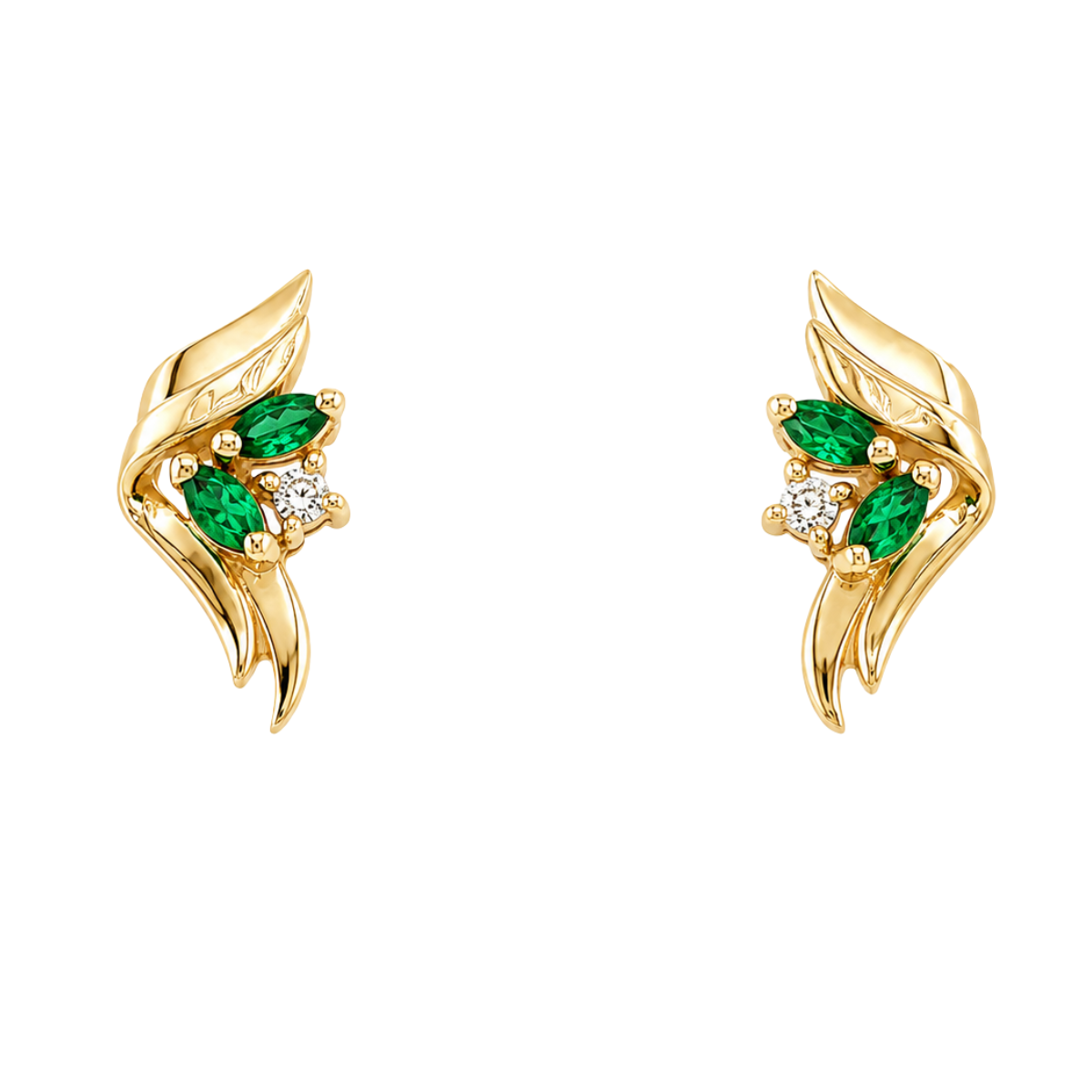 Emerald and Diamond Estate Earrings Harris Jeweler Troy, OH