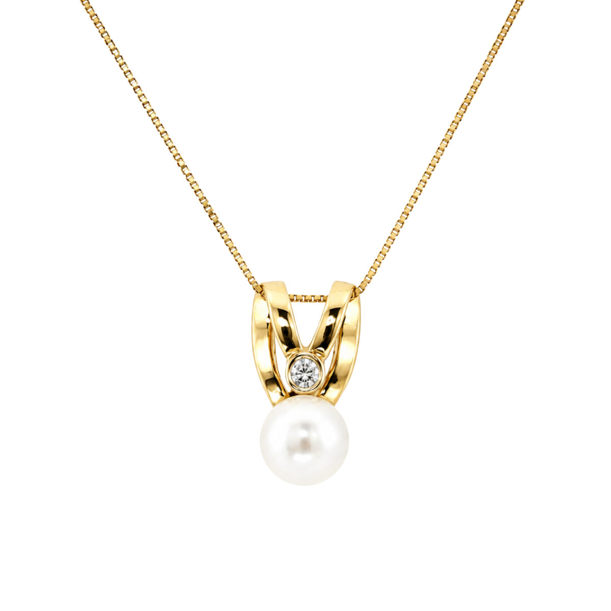 Akoya Pearl and Diamond Estate Necklace Harris Jeweler Troy, OH