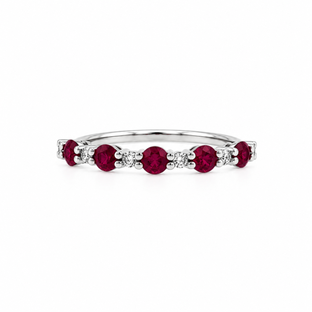 Ruby and Diamond Stackable Ring Harris Jeweler Troy, OH