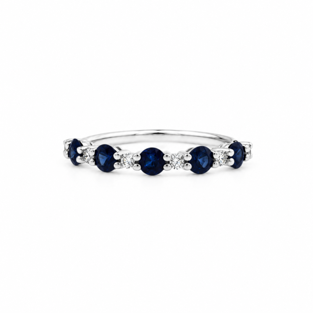 Sapphire and Diamond Stackable Ring Harris Jeweler Troy, OH