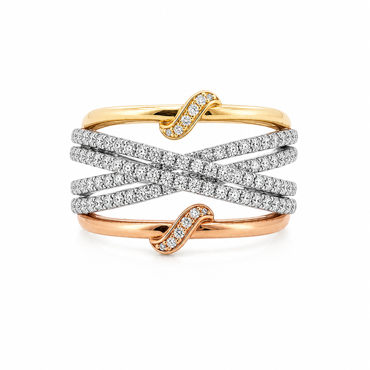 Diamond Split Crossover Ring Harris Jeweler Troy, OH