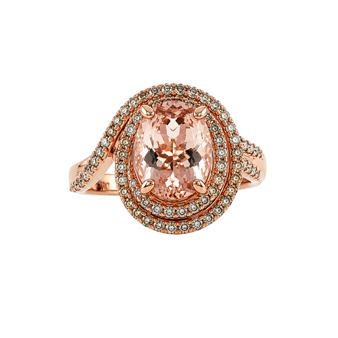 Morganite and Champagne Diamond Estate Ring Harris Jeweler Troy, OH