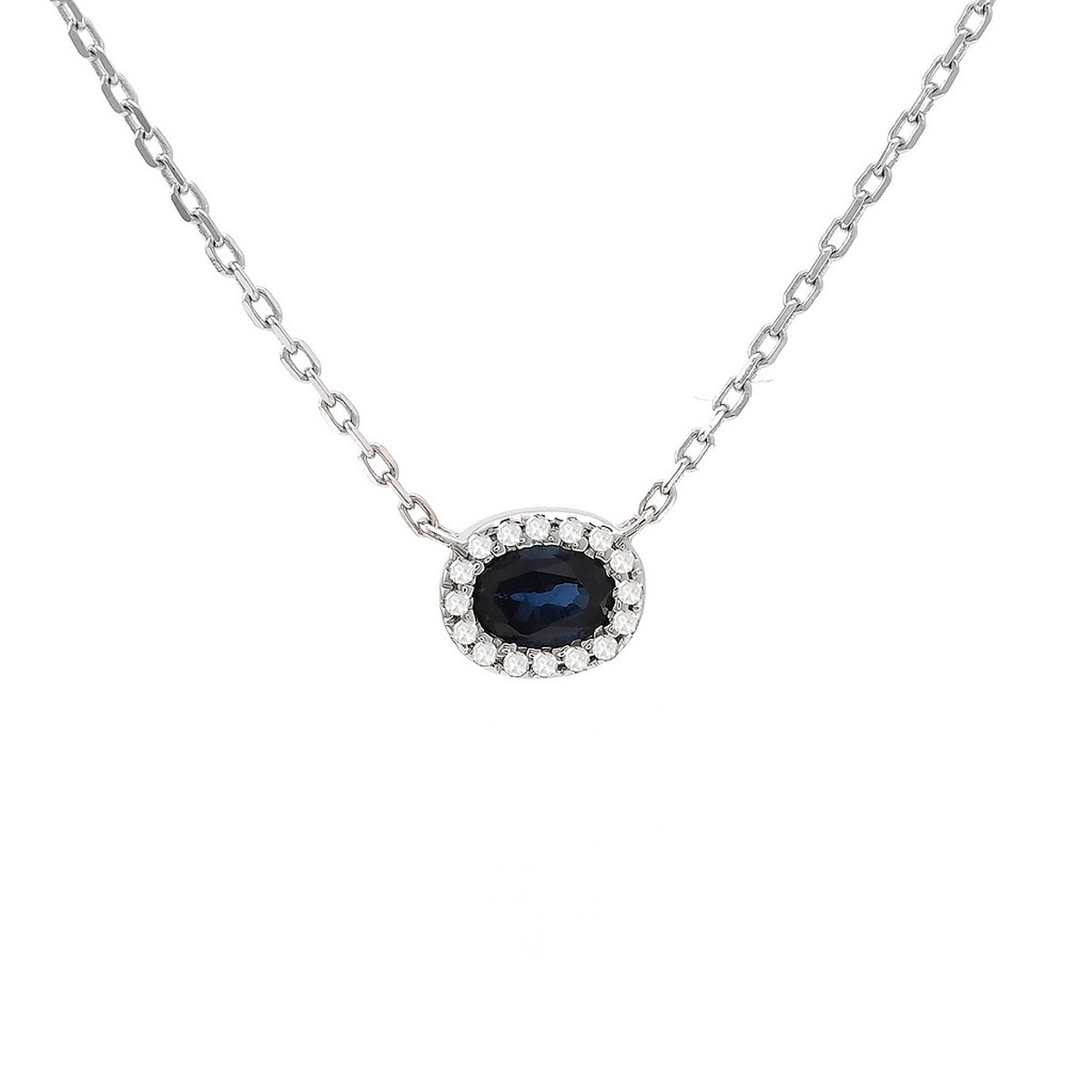 Sapphire and Diamond Pendant Necklace Harris Jeweler Troy, OH