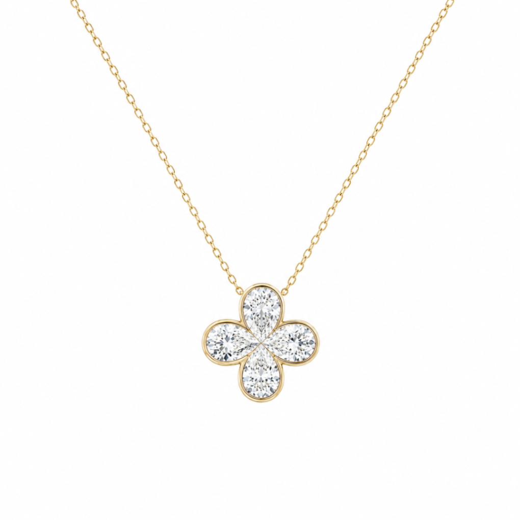 Diamond Clover Pendant Necklace Harris Jeweler Troy, OH