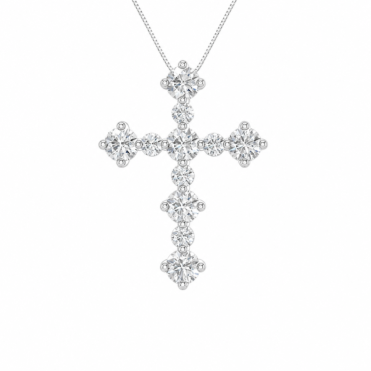 3/4CTW Lab-Grown Diamond Cross Necklace Harris Jeweler Troy, OH