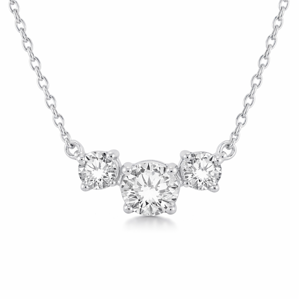 1/2CTW Diamond 3-Stone Necklace Harris Jeweler Troy, OH