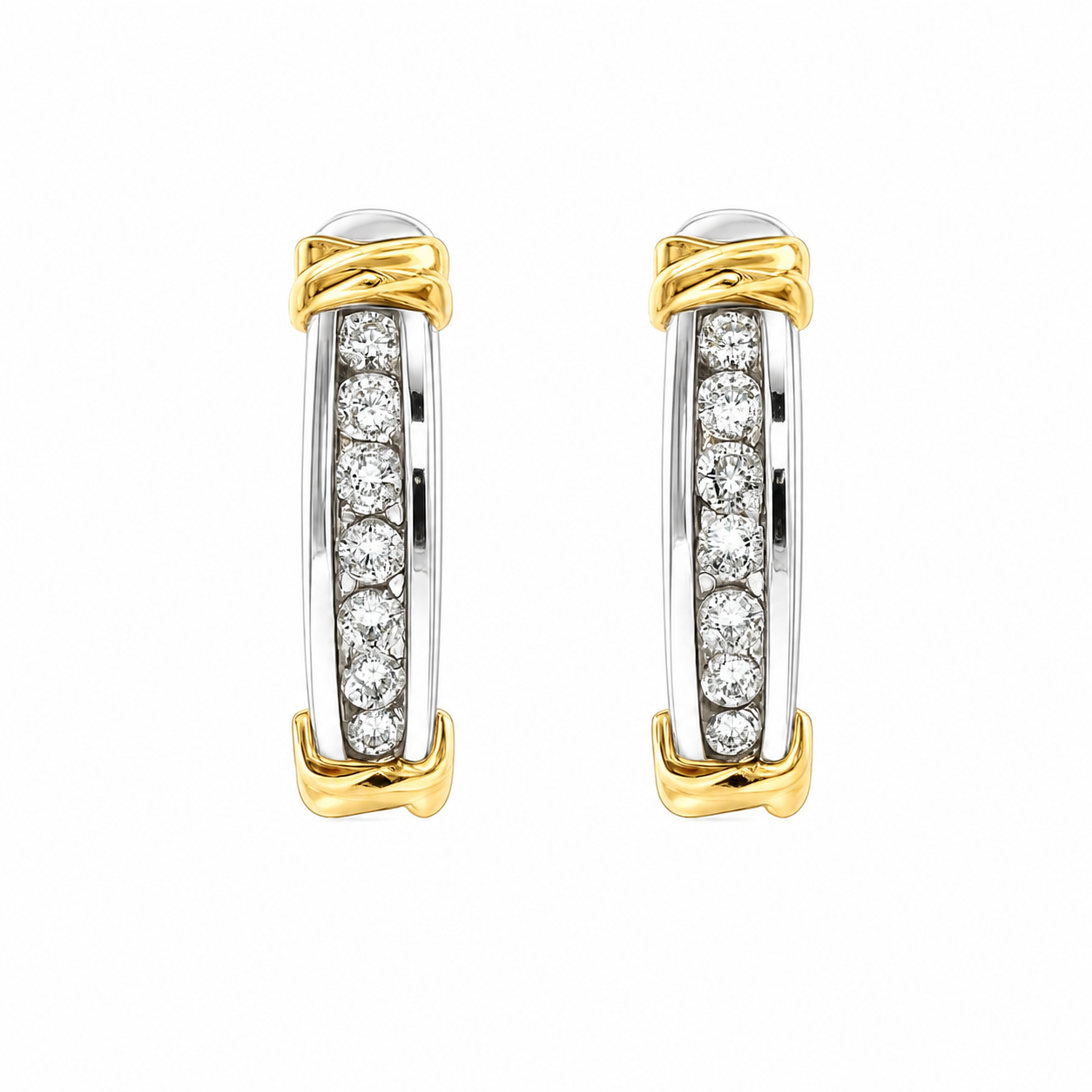 1CTW Diamond Estate Omega Back Earrings Harris Jeweler Troy, OH