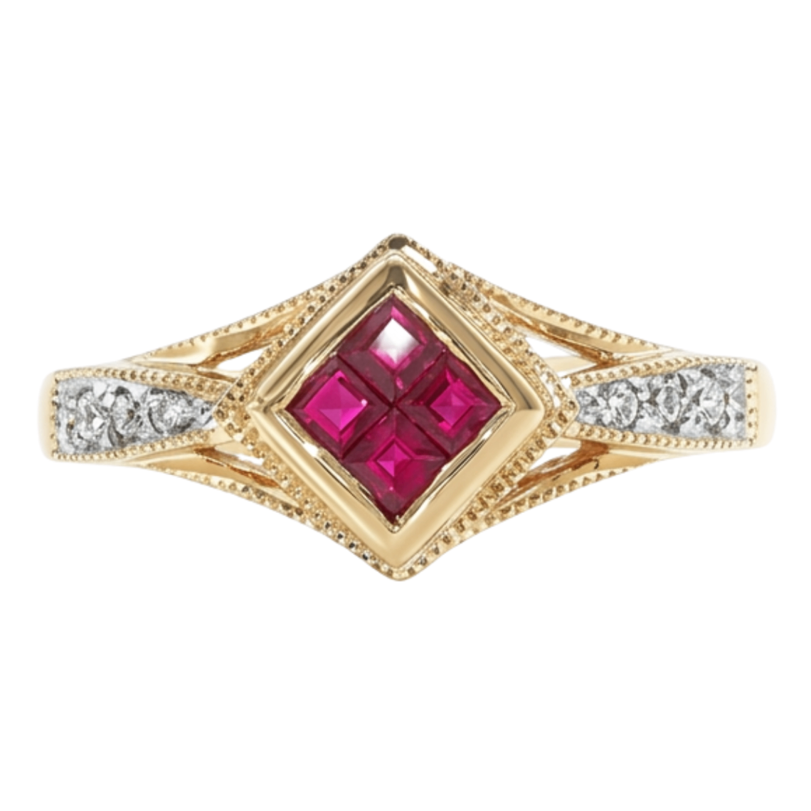 Ruby and Diamond Estate Ring Harris Jeweler Troy, OH