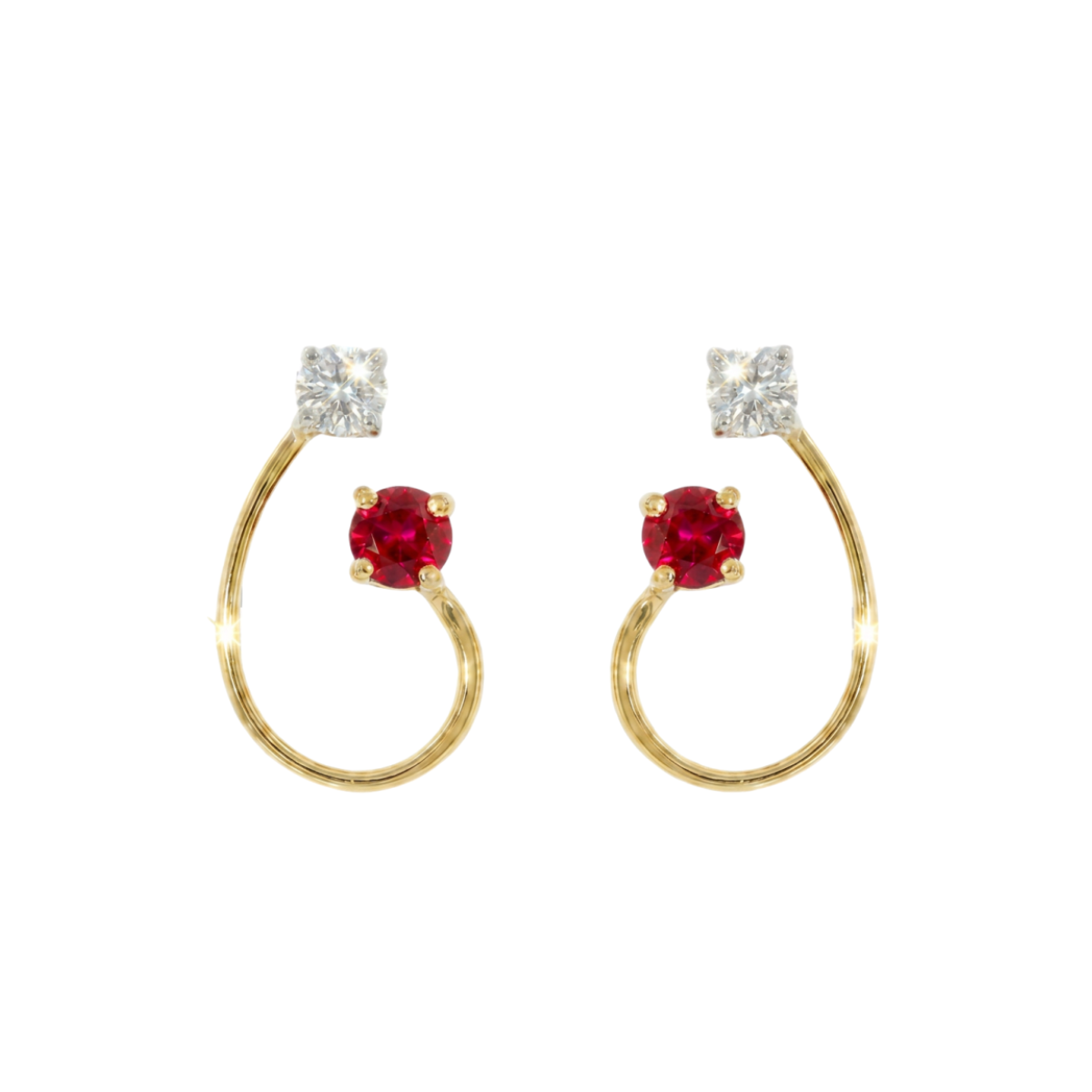 Ruby and Diamond Estate Earrings Harris Jeweler Troy, OH