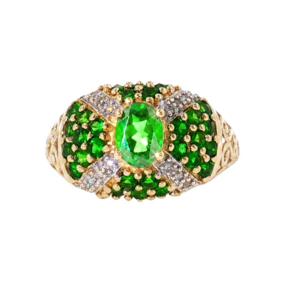 Chrome Diopside and Diamond Estate Ring Harris Jeweler Troy, OH
