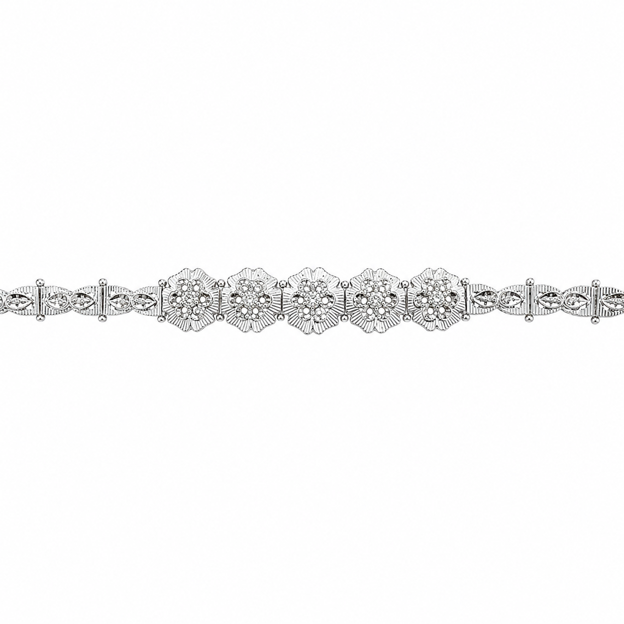 Flower Diamond Estate Bracelet Harris Jeweler Troy, OH