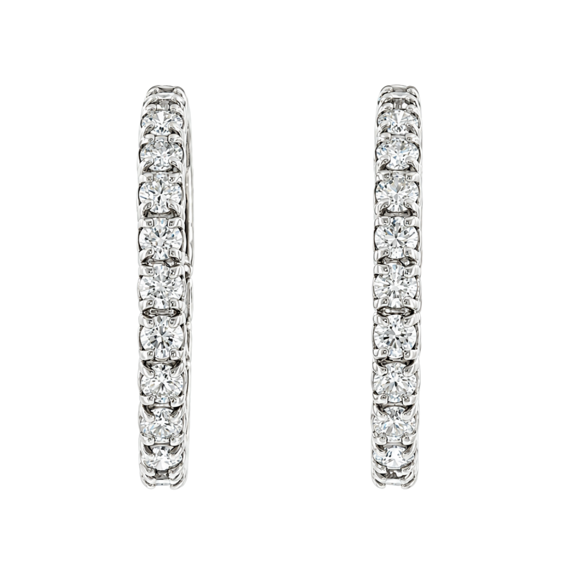 3CTW Inside/Outside Oval Diamond Hoop Earrings Harris Jeweler Troy, OH